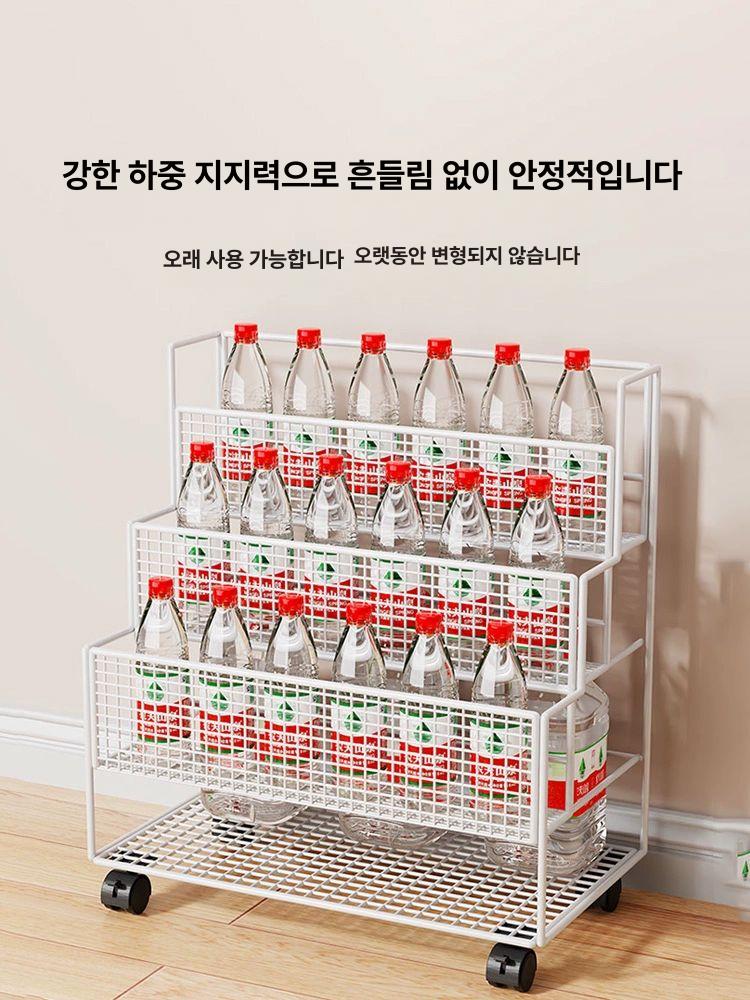 이동식 선반 책수납 철제 데스크 블랙 틈새 정리 화이트 3단 대형 이동식 - 상세 이미지 5