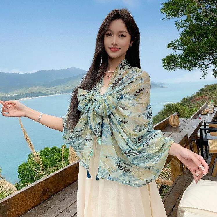 해변 여행 숄 비치 여름 휴가 패션 캠핑 바캉스 여성 - 상품 이미지