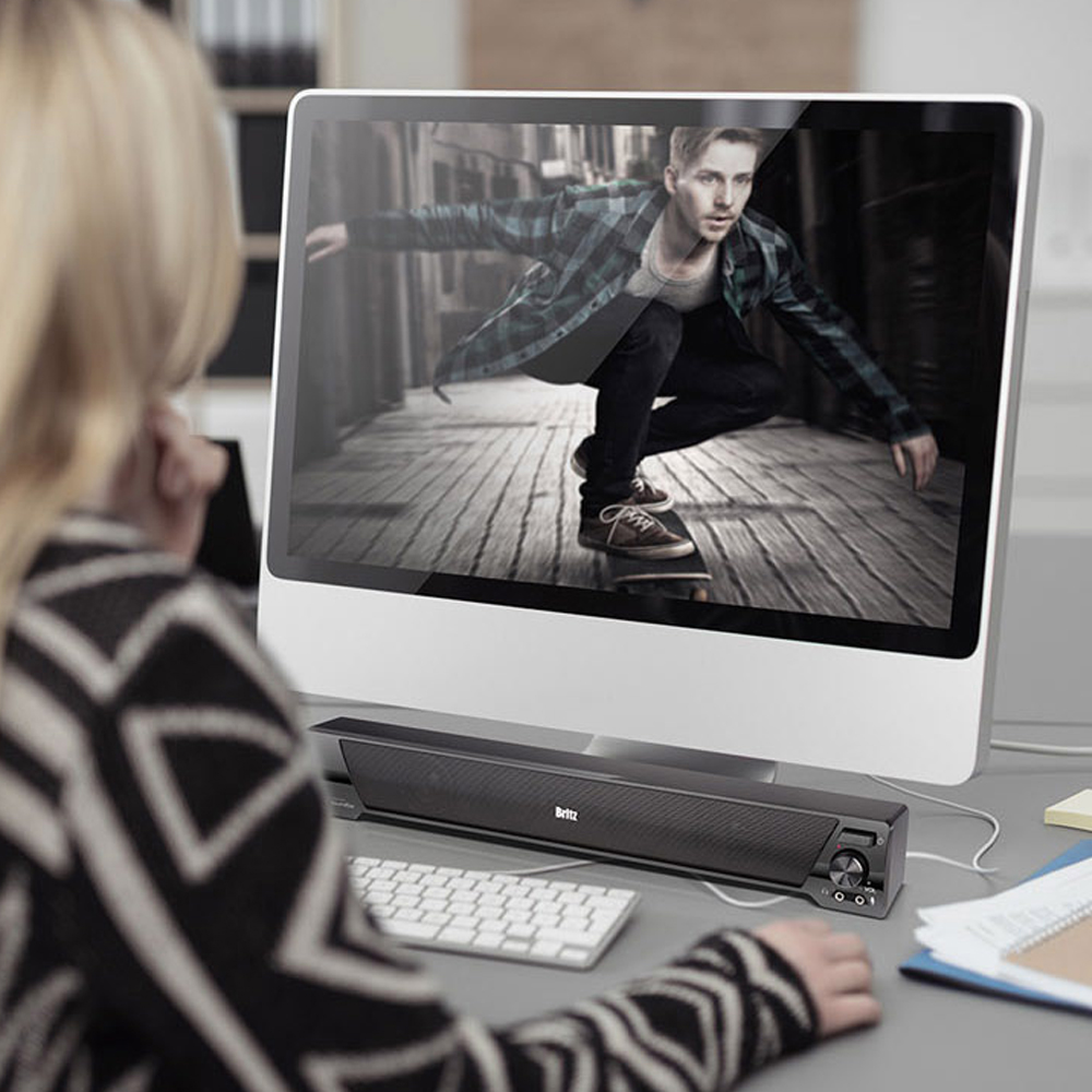브리츠 사운드바 2채널 USB 게이밍 스피커 PC 컴퓨터 모니터 거실 테이블 탁상 데스크 이미지 6