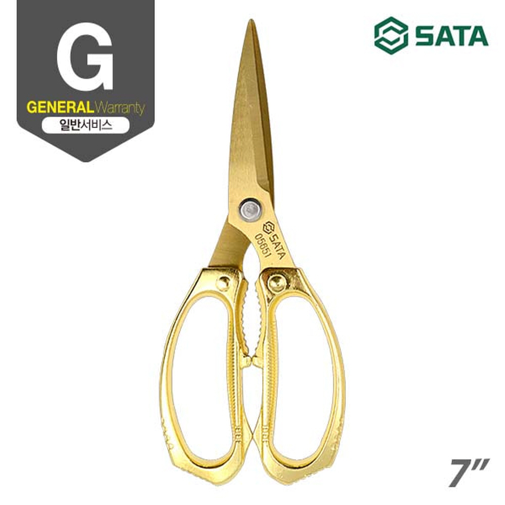 사타 SATA 강력 스테인리스 가위 170mm 7인치 GOLD 05651A 재단 주방가위 - 상세 이미지 2