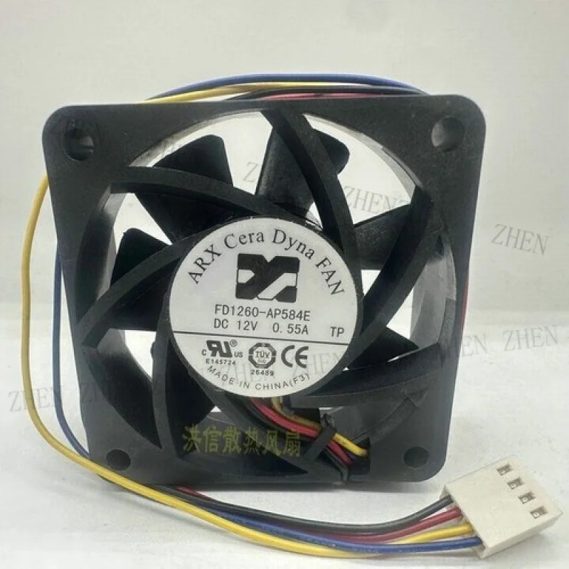 Y ARX 팬FD1260-AP584E DC12V 0.55A 6025 60x25MM 4선 냉각팬