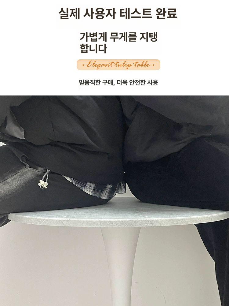 북유럽 원목 원형 식탁 카페 다이닝 테이블 거실 원탁 - 상세 이미지 3