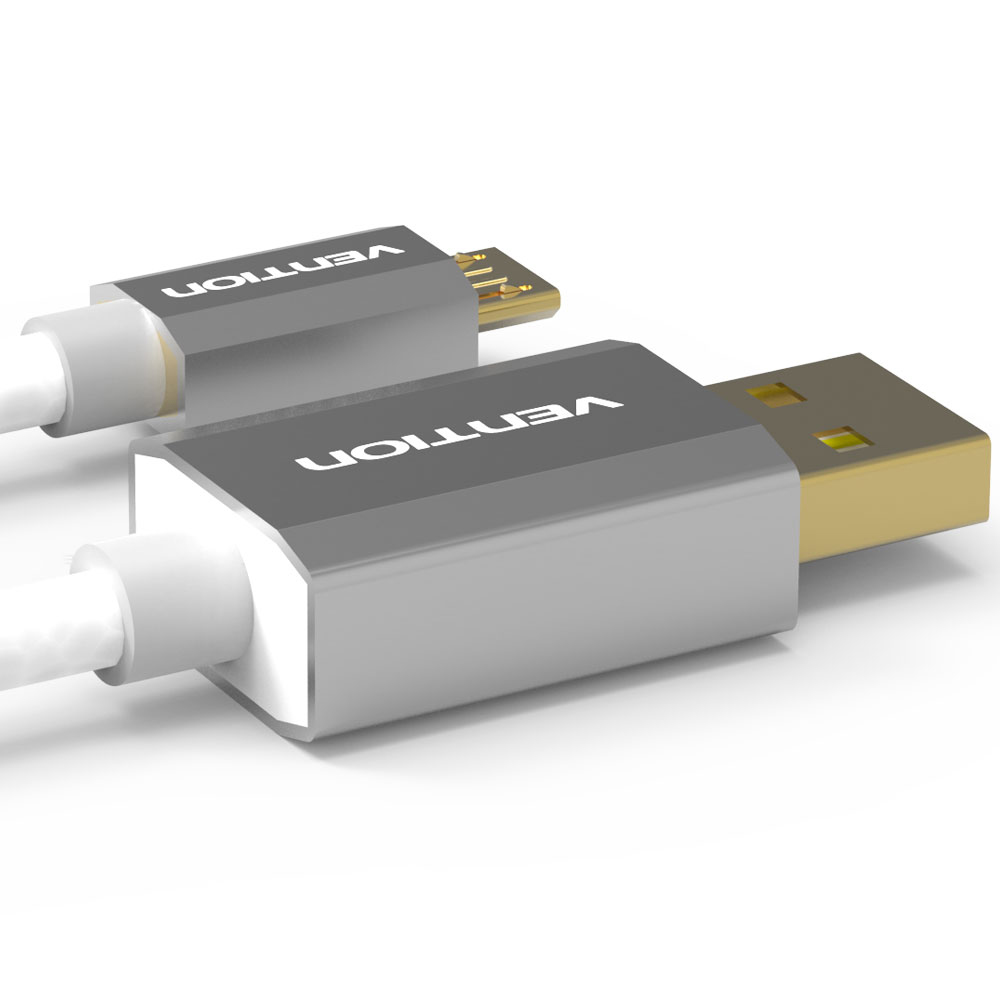 벤션 메탈쉘 마이크로 5핀 to USB 케이블 CAD-N 실버, 1개, 0.5m - 상품 이미지