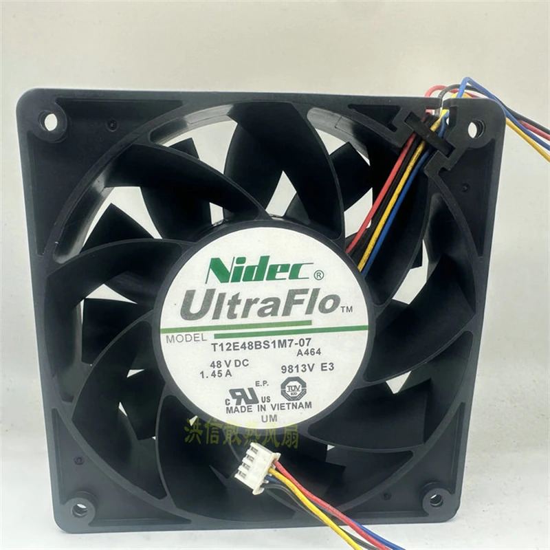 Nidec T12E48BS1M7-07 DC 48V 1.45A mm 4선 냉각팬1개