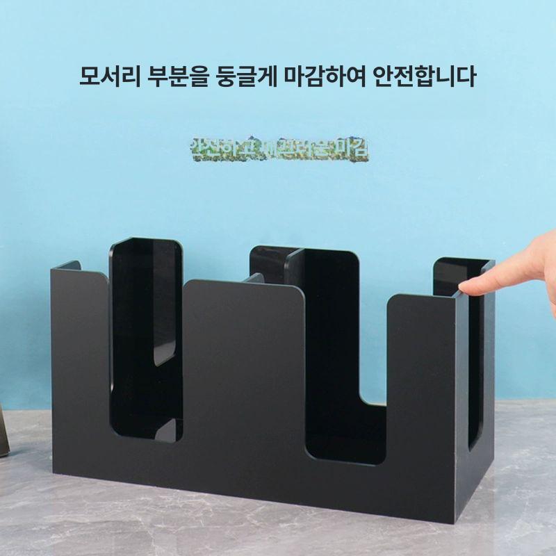 2칸 라면 용기 블랙 아크릴 한강 테이크아웃 15cm 직경 원형컵 컵홀더 컵리드 빨대 12.5cm 직경 1칸 블랙 아크릴 - 상세 이미지 5