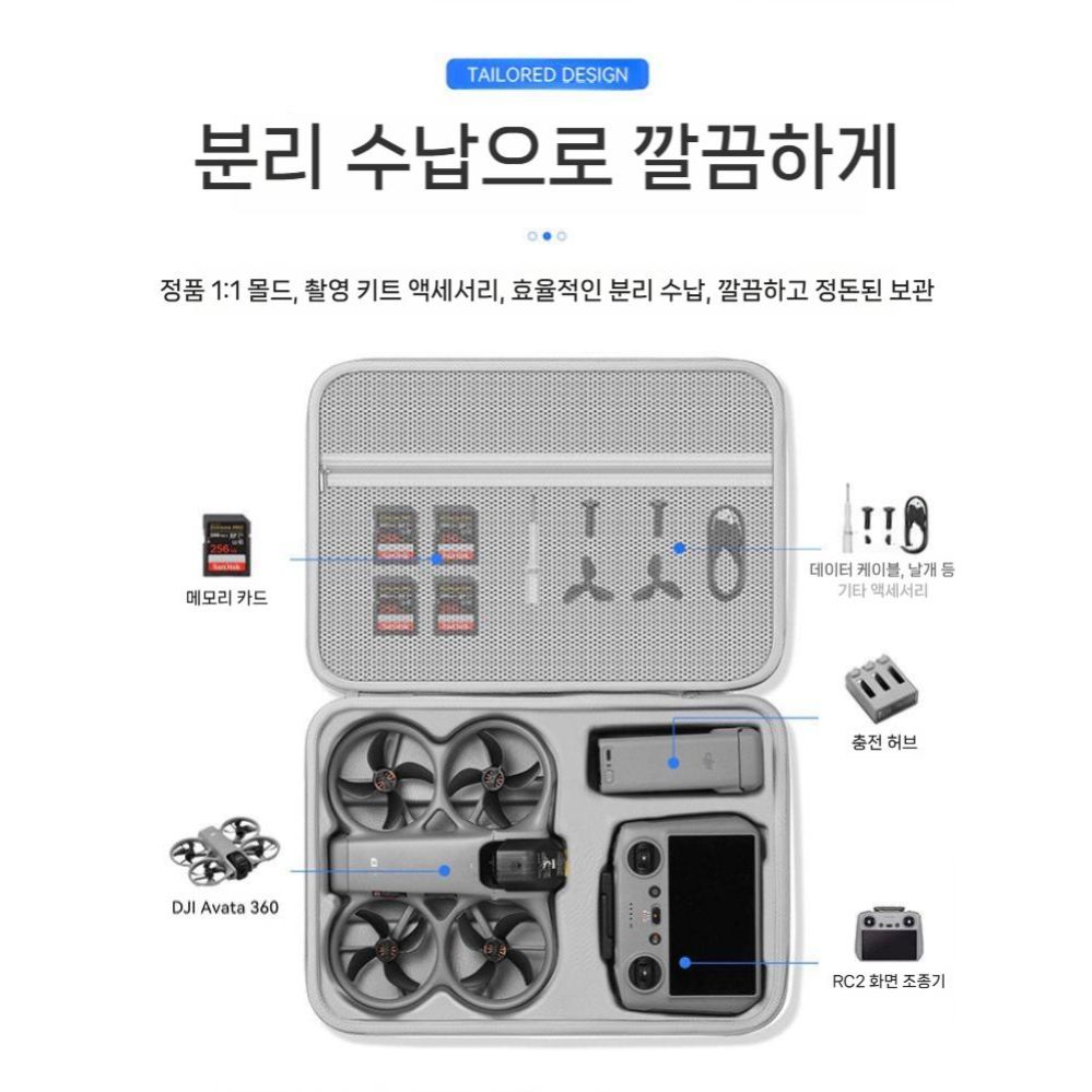 아바타360 휴대용 보관 케이스 하드 보호 방수 드론 가방 액세서리 백팩 - 상세 이미지 2