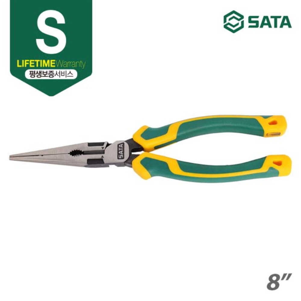 사타 SATA 프리미엄 롱노우즈 200mm(8인치) ST70122D 크롬 바나듐 강철 마루뺀치 - 상세 이미지 2