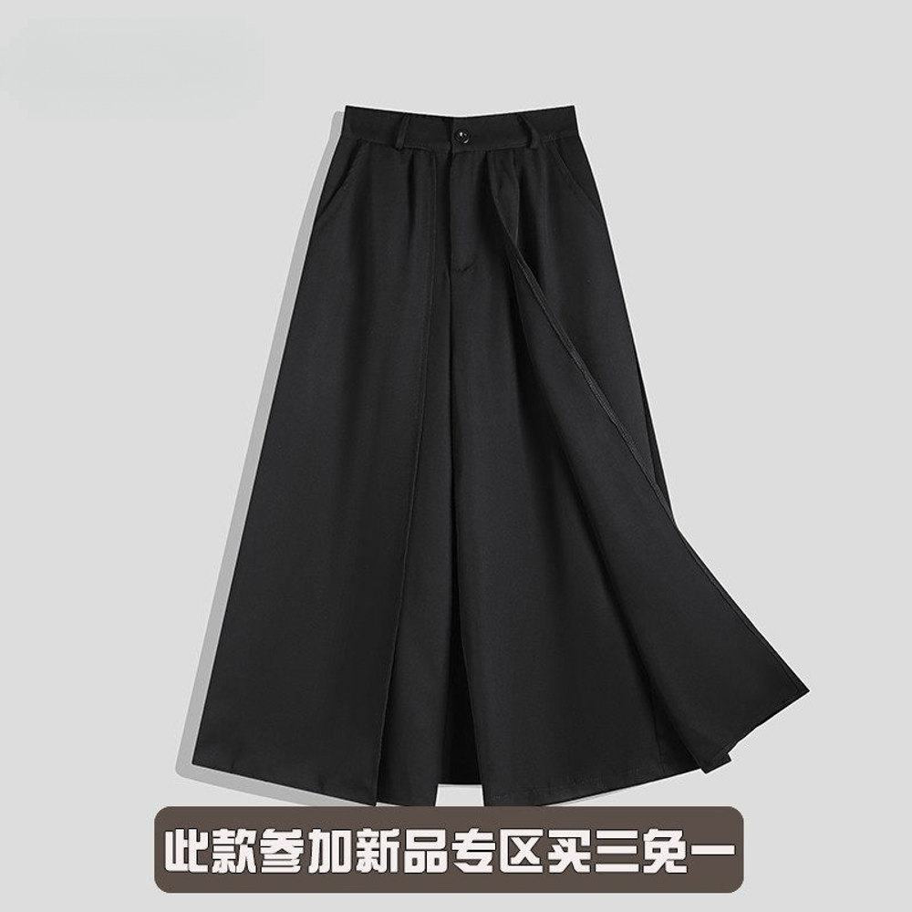 남자 치마바지 사무라이 팬츠 하카마 와이드 슬랙스 스트릿 패션 - 상세 이미지 3