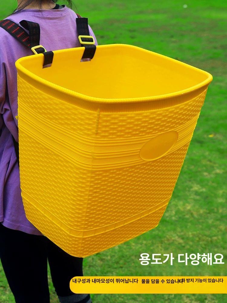 수확가방 과수원 과일따기 튼튼한 플라스틱 어깨끈 대용량 사각형 농업용 채집 키위 사과 대나무 직사각형 레드 소형 - 상세 이미지 5