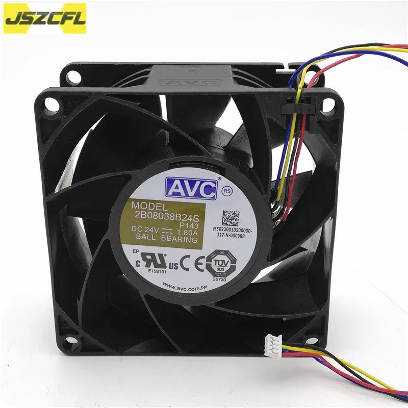 C 2B08038B24S DC 24V 1.80A 80x80x38mm 4선 케이스 냉각팬1개