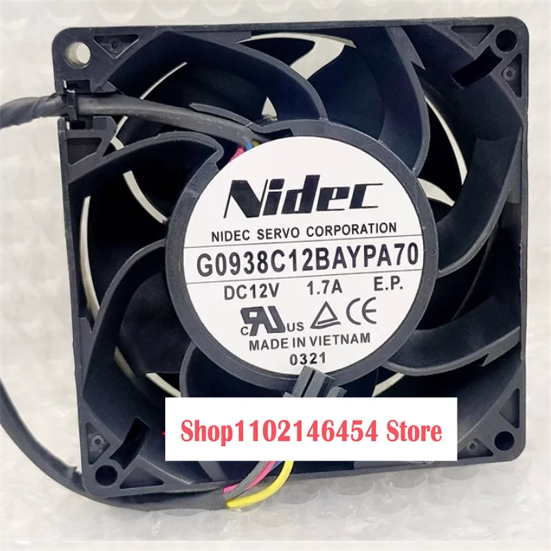 Nidec G0938C12BAYPA70 DC 12V 1.7A 90x90x38mm 4선 냉각팬1개