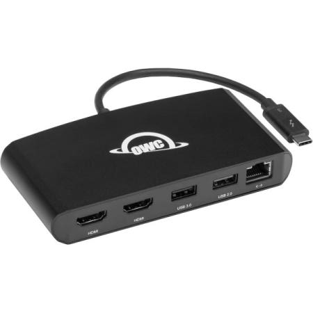 OWC [해외]OWC 썬더볼트 미니 포트 버스 전원 5포트 멀티 어댑터 듀얼 4K HDMI USB 기가 MINI DOCK
