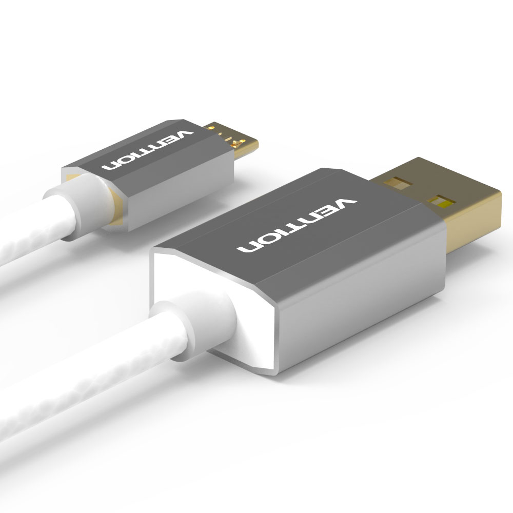 벤션 메탈쉘 마이크로 5핀 to USB 케이블 CAD-N 실버, 1개, 0.5m - 상세 이미지 2
