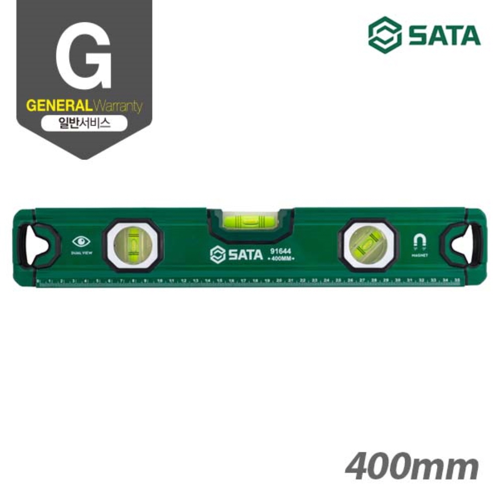 사타 SATA 광폭 고강도 자석 수평자 400mm 91644 수직 경사 수평계 - 상세 이미지 2