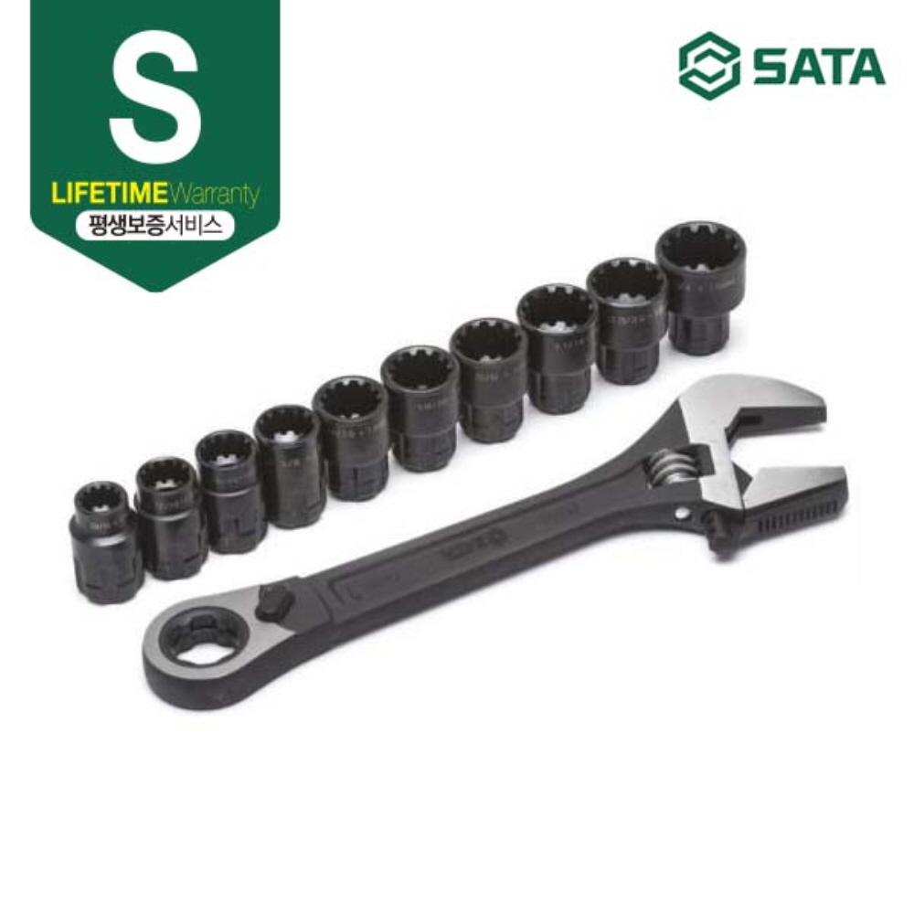 사타 SATA 3 in 1 블랙 멀티 몽키 스패너 소켓세트 ST09000 몽키 기어라쳇 파이프렌치 - 상세 이미지 2