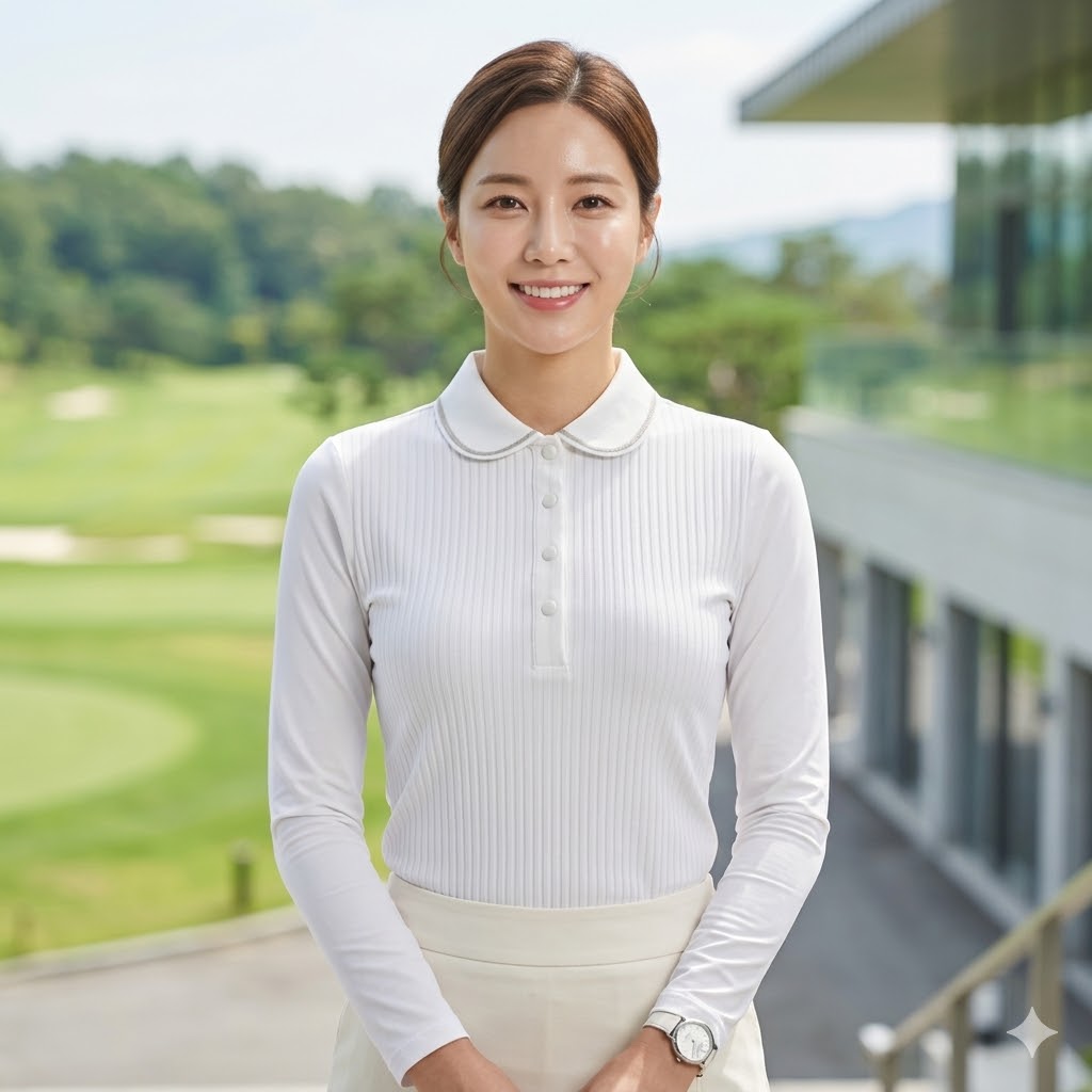 볼빅 여름 여성 골프웨어 요꼬에리 냉감 골프 카라 긴팔티셔츠 - 상품 이미지