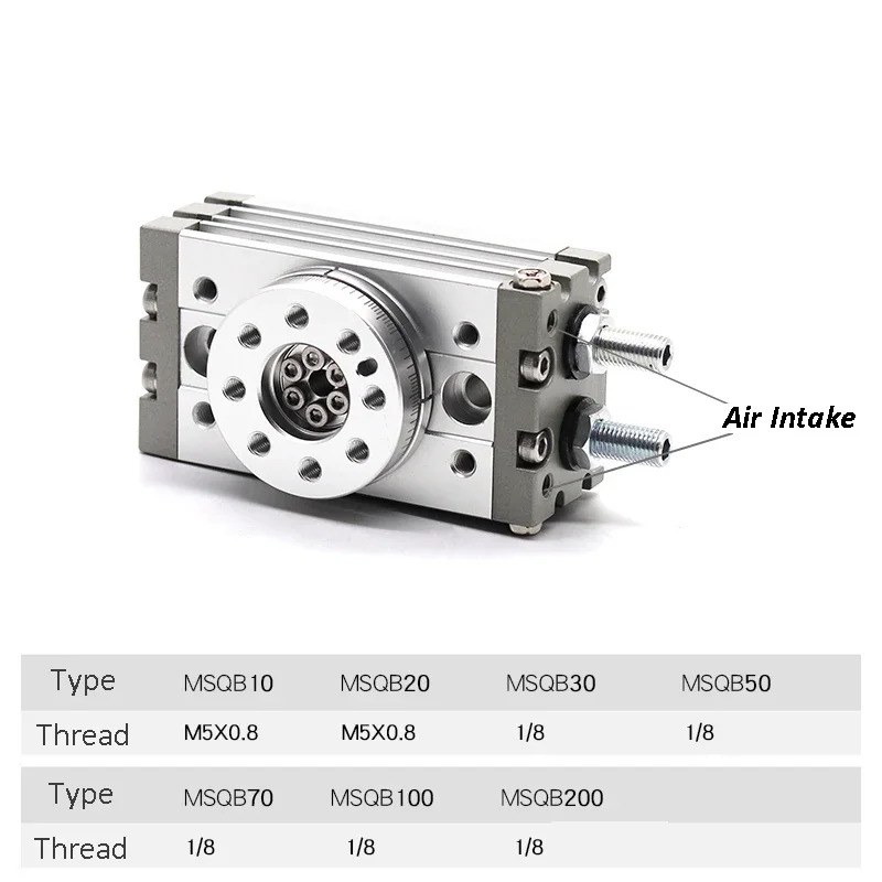 MSQB 시리즈 MSQB10A MSQB20A MSQB30A MSQB50A MSQB10R MSQB20R MSQB30R 공압 로터리 테이블 실린더 랙 피니언