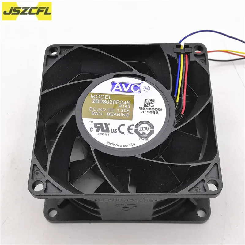 C 2B08038B24S DC 24V 1.80A 80x80x38mm 4선 케이스 냉각팬1개