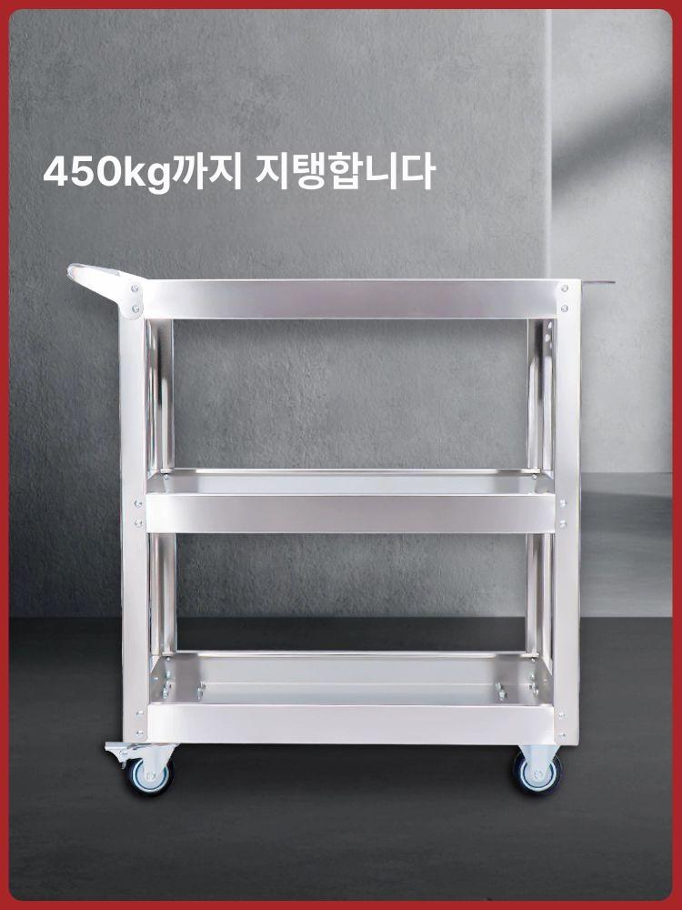 스텐 대차 3단 웨건 왜건 손수레 핸드카 주방용 밀차 철물 세운수 업소용 스테인리스 대형 - 상세 이미지 2