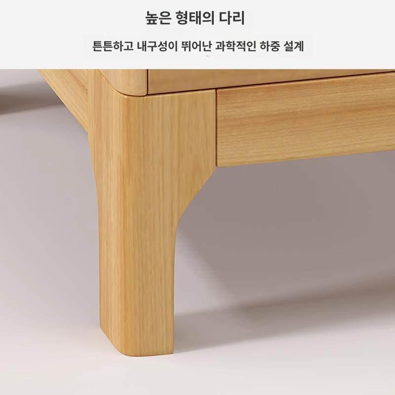 미니 협탁 원목 틈새장 수납장 수납 거실 모던 침대 우드 사이드테이블 고무나무 서랍장 - 상세 이미지 5