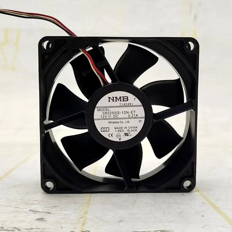 NMB 08025SS-12N-ET DC 12V 0.21A mm 3선 냉각팬1개