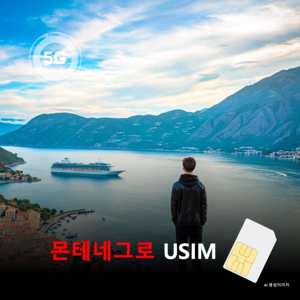 [유심칩] 몬테네그로 유심 USIM 데이터 전용 매일 무제한 이심통 - 상품 이미지