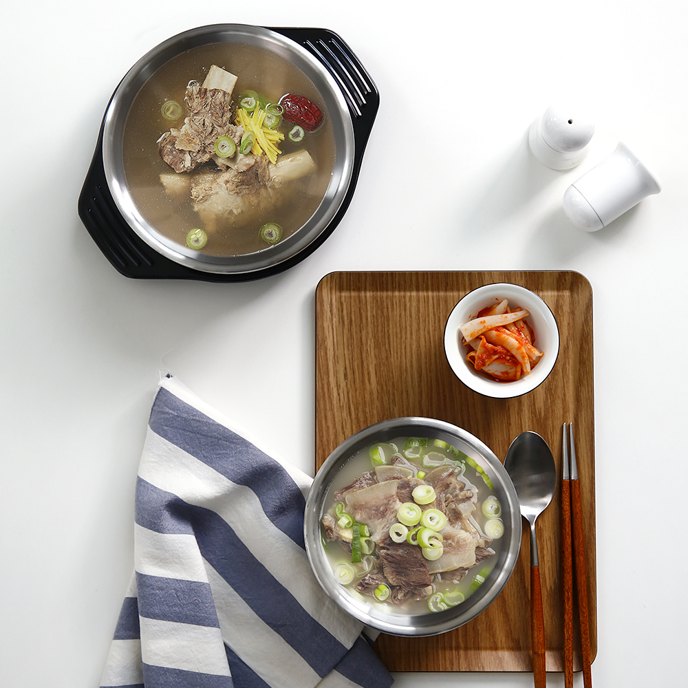 국산 인덕션 스텐 뚝배기 국밥 인덕션용 설렁탕 삼중 갈비탕 그릇 12cm - 상세 이미지 5