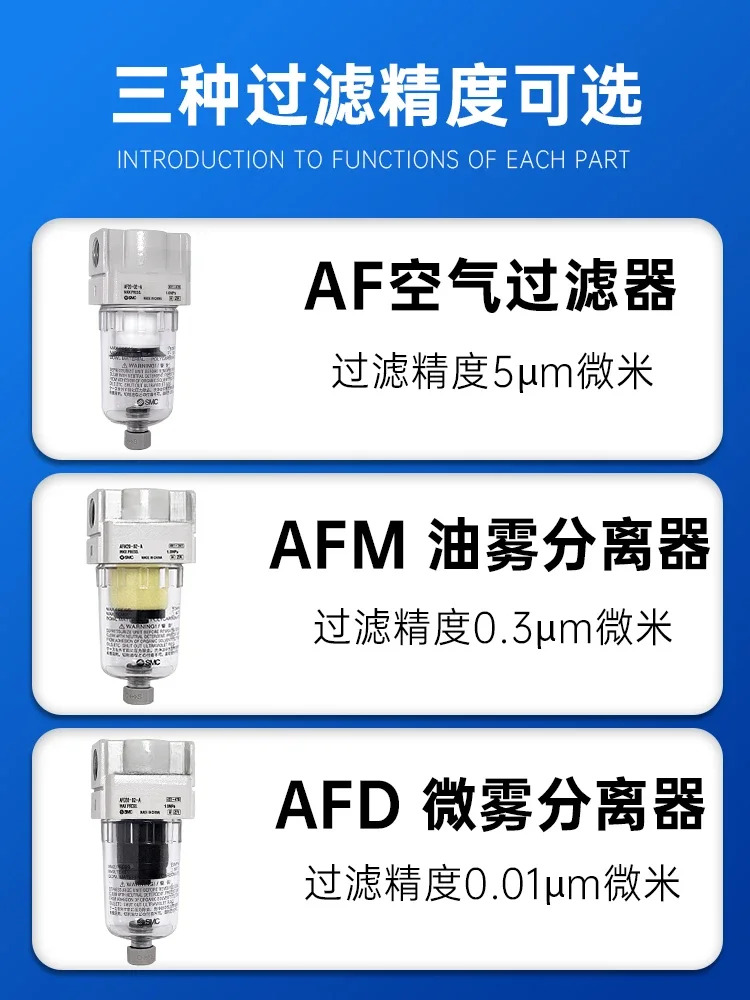 에어 필터 AF20/30-02C/03D-B/AF10-M5/AFM50-06/AFD40-04BD-A 자동 배수 - 여과