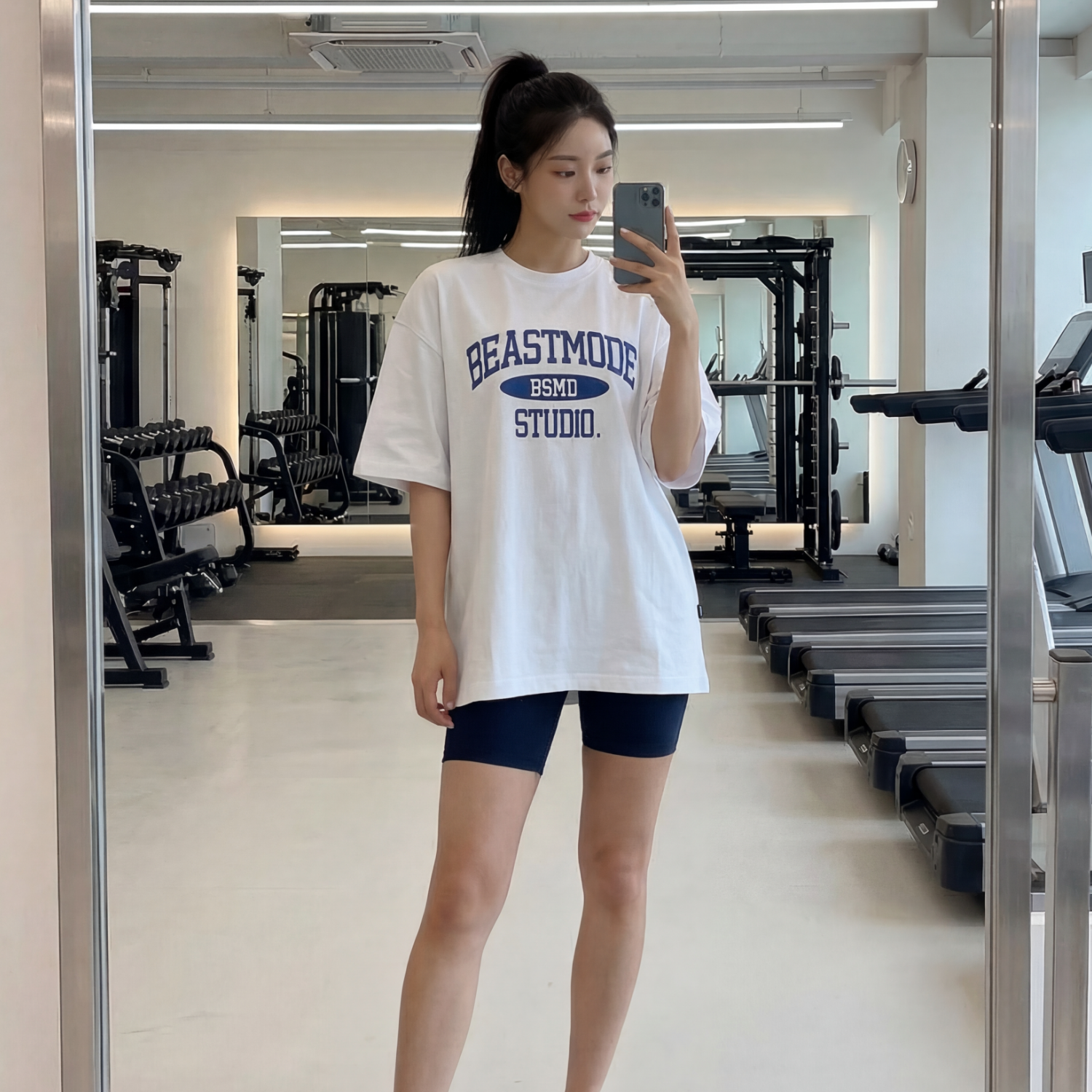 비스트모드 스튜디오 헬스 오버핏 반팔 기능성 쿨링 스판 티셔츠 짐웨어 BSMD 상품 이미지