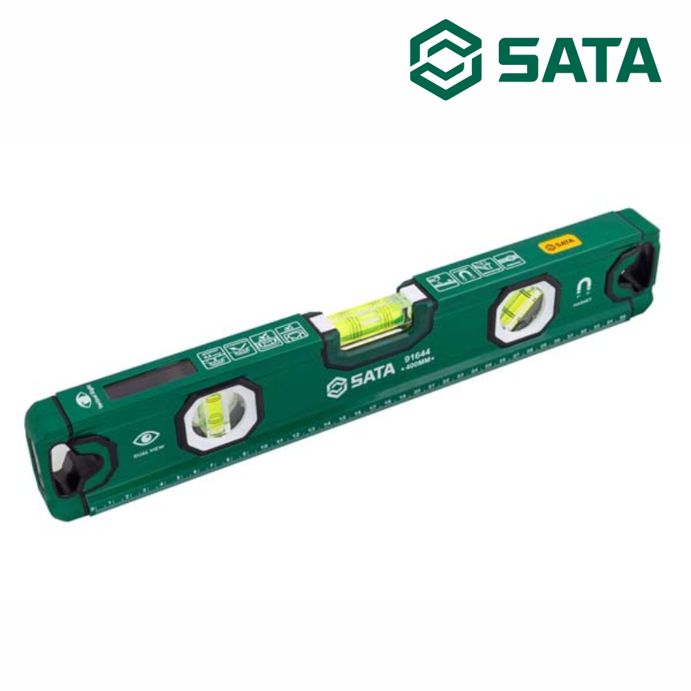 사타 SATA 광폭 고강도 자석 수평자 400mm 91644 수직 경사 수평계 - 상품 이미지