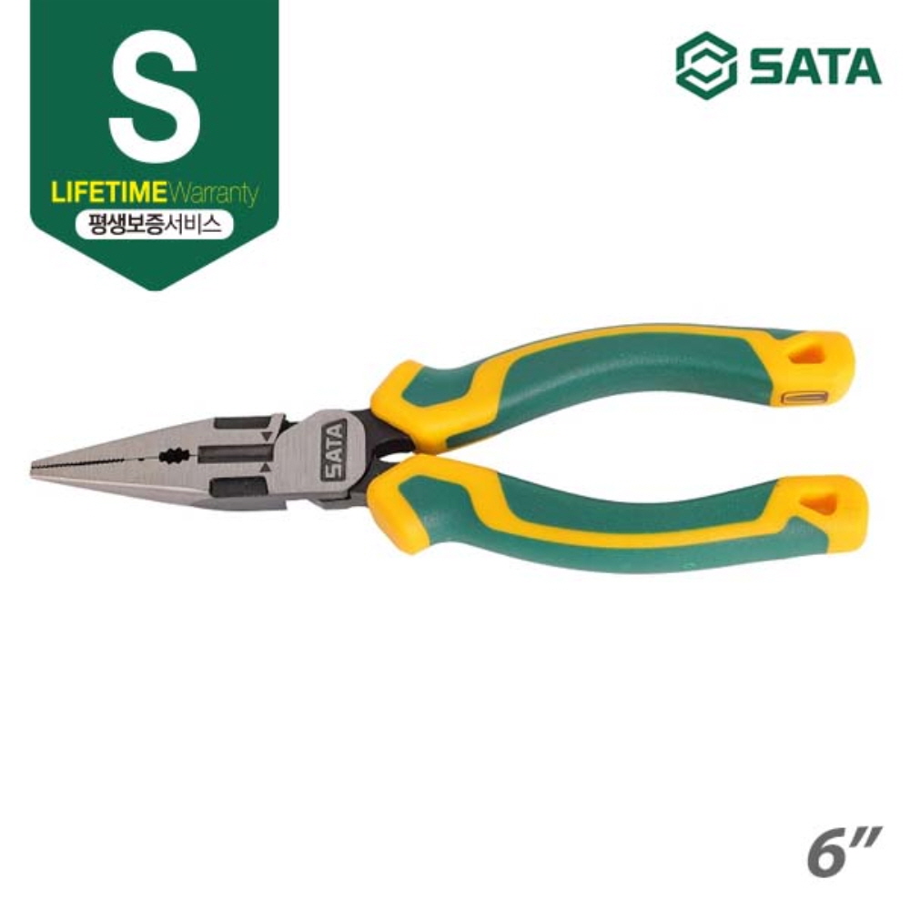 사타 SATA 프리미엄 롱노우즈 150mm(6인치) ST70121D 크롬 바나듐 강철 마루뺀치 - 상세 이미지 2