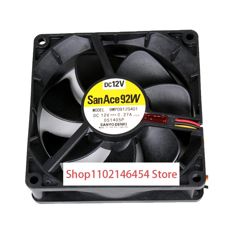 산요 덴키 9WP0912S401 DC 12V 0.27A 90x90x25mm 3선 냉각팬1개
