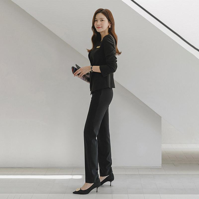 상담실장유니폼 데스크 병원 오피스룩 면접용 블랙 S - 상세 이미지 3