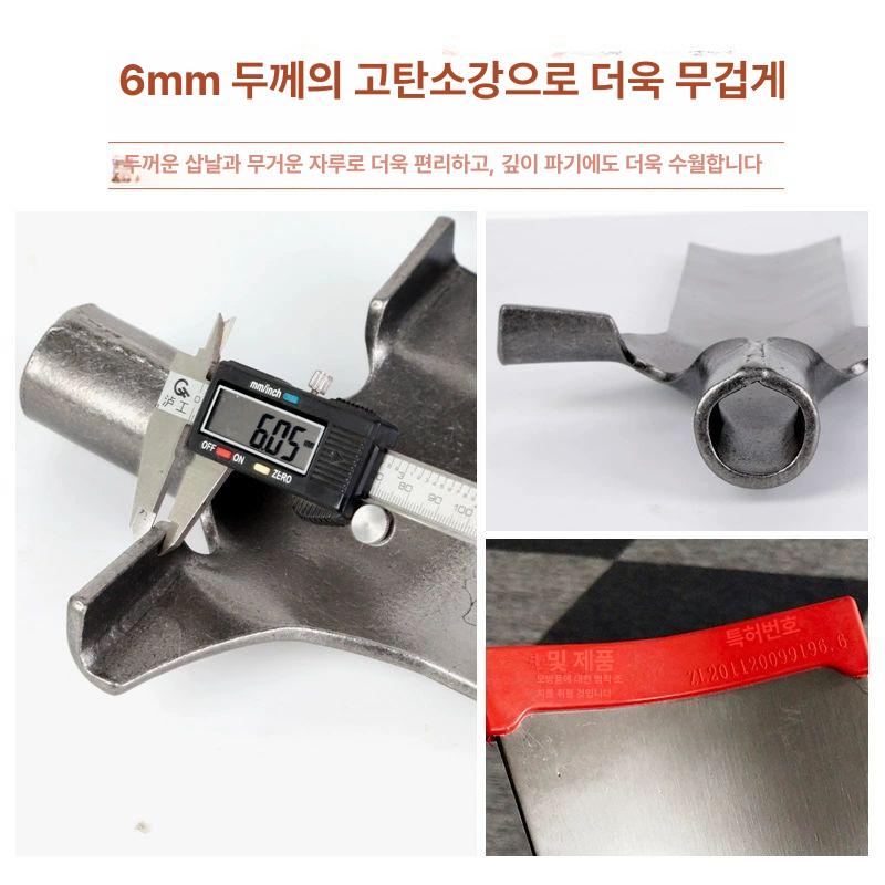 구멍 홀 삽 견고한 스틸 긴 미끄럼방지 손잡이 원예 텃밭 정원 모종 구근 식재 정밀 토양 35번 나무삽 머리 - 상세 이미지 2