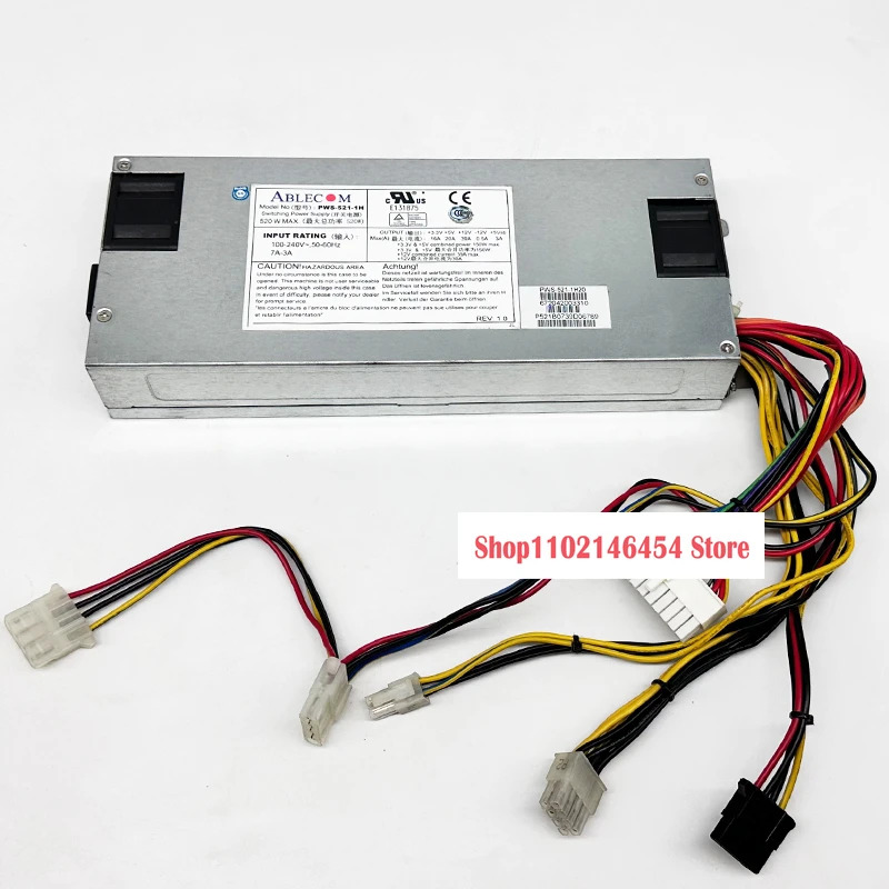 ABLECOM1U PWS-521-1H 520W 1U 100-240V 50-60Hz 7-3A 서버 전원공급장치 데스크탑