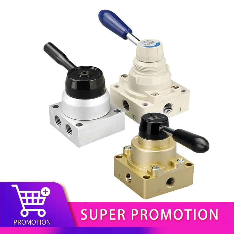 공압 수동 조작 로터리 밸브 스위치 K34R6-8 8D 8L 리버싱 3방향 4방향 Hv-02/03