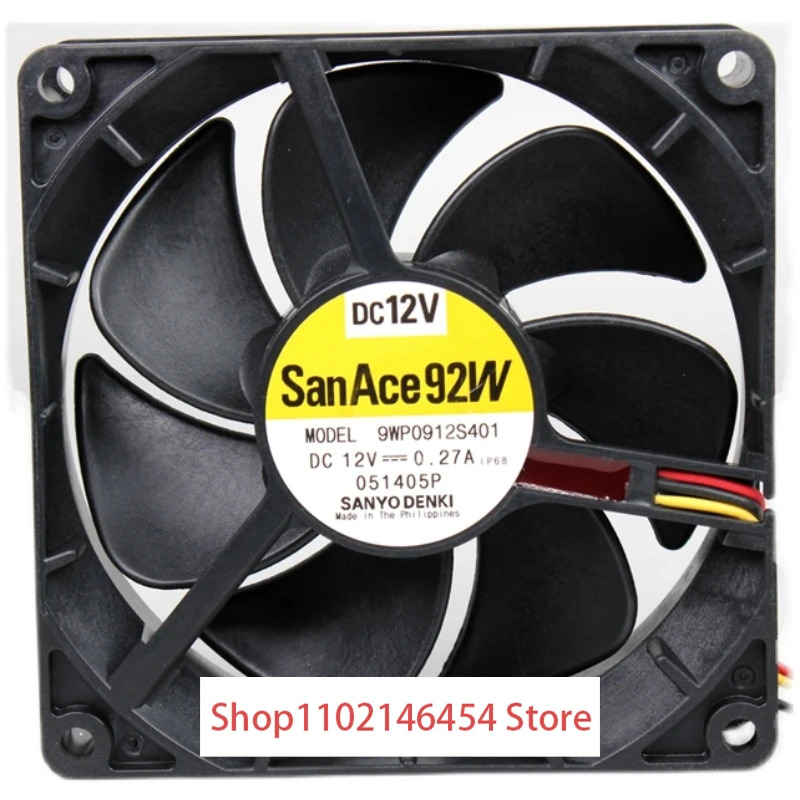 산요 덴키 9WP0912S401 DC 12V 0.27A 90x90x25mm 3선 냉각팬1개
