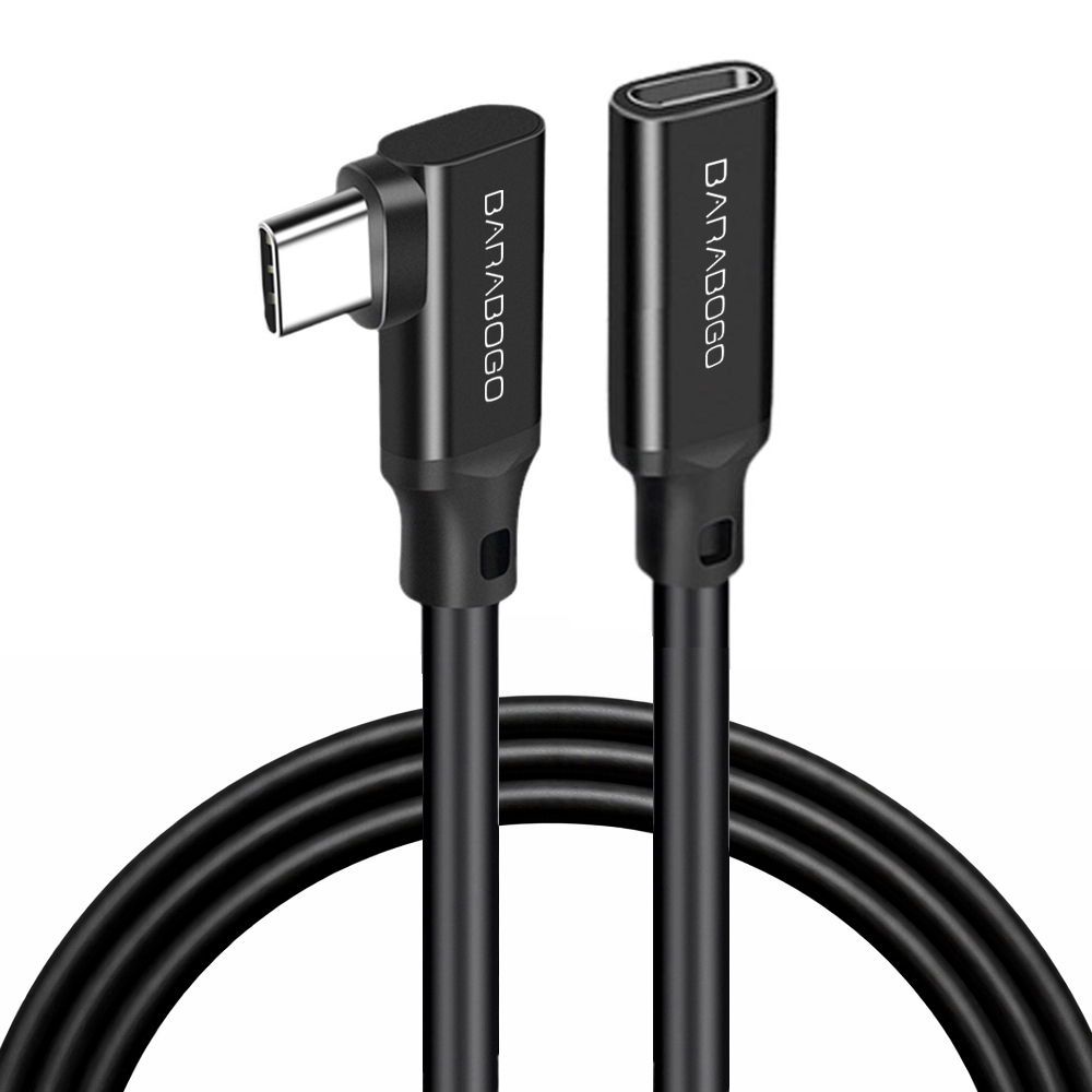 바라보고 USB3.2 Gen2 C타입 ㄱ자형 연장케이블 20Gbps 블랙, 1개, 3m - 상세 이미지 2
