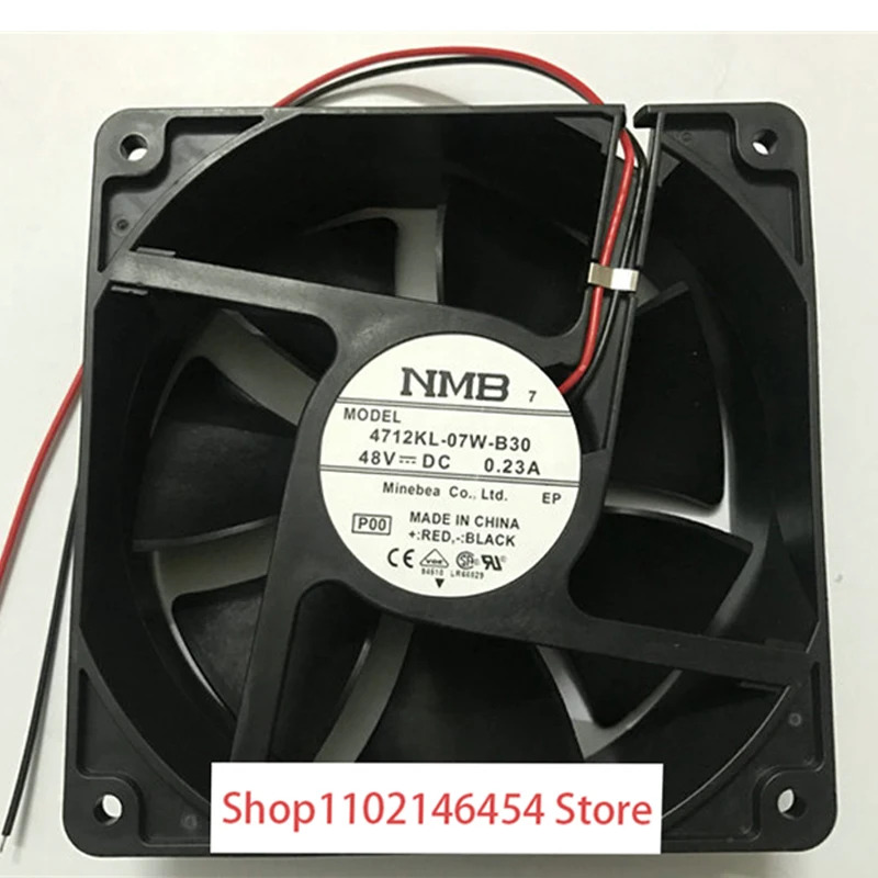 NMB-MAT 4712KL-07W-B30 P00 DC 48V 0.23A 120x120x32mm 2선 장비 팬1개