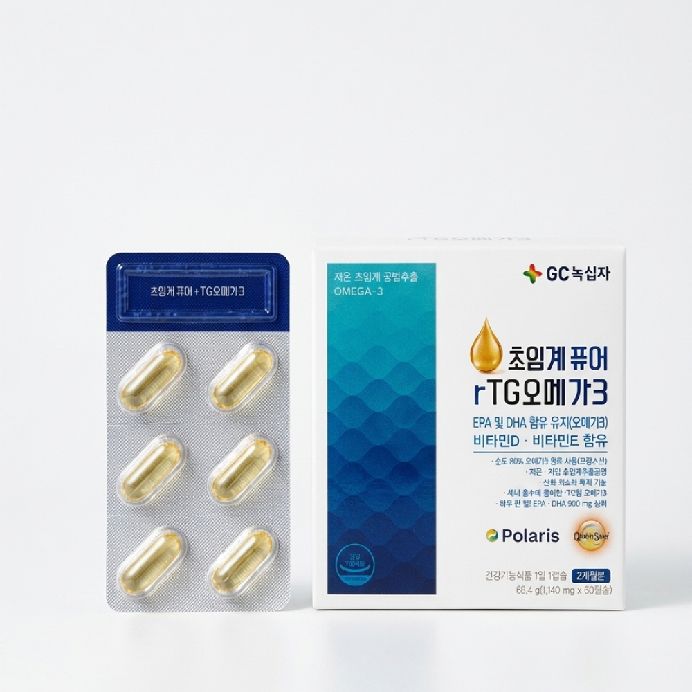 GC녹십자 초임계 퓨어 알티지 프랑스산 오메가3 순도80 EPA DHA 함유 유지 60캡슐 - 상세 이미지 5