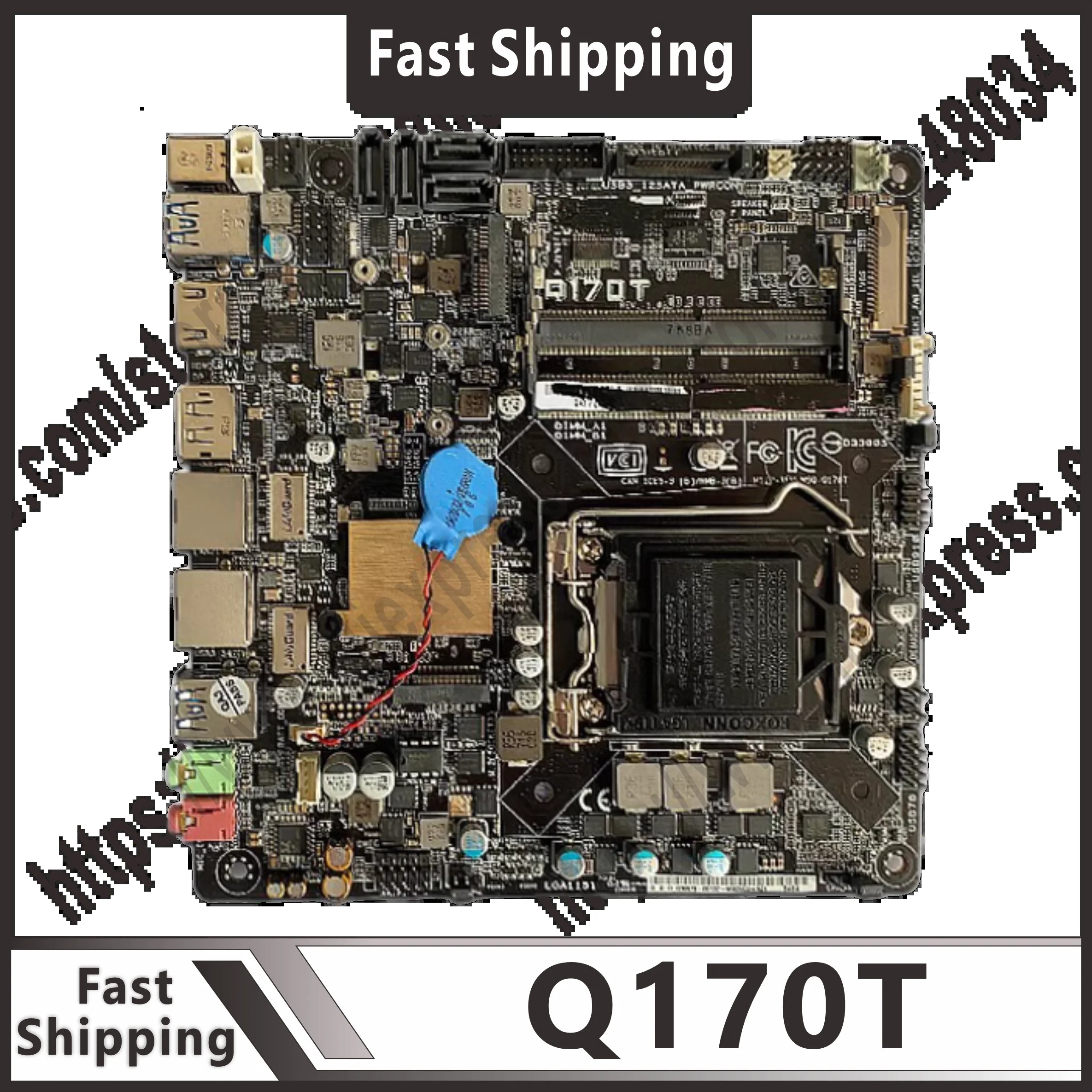 LGA 1150 마더보드 Q170T DDR3 32 GB DIMM DVI HDMI MINI ITX 마더보드는 코어 CPU 리퍼를 지원