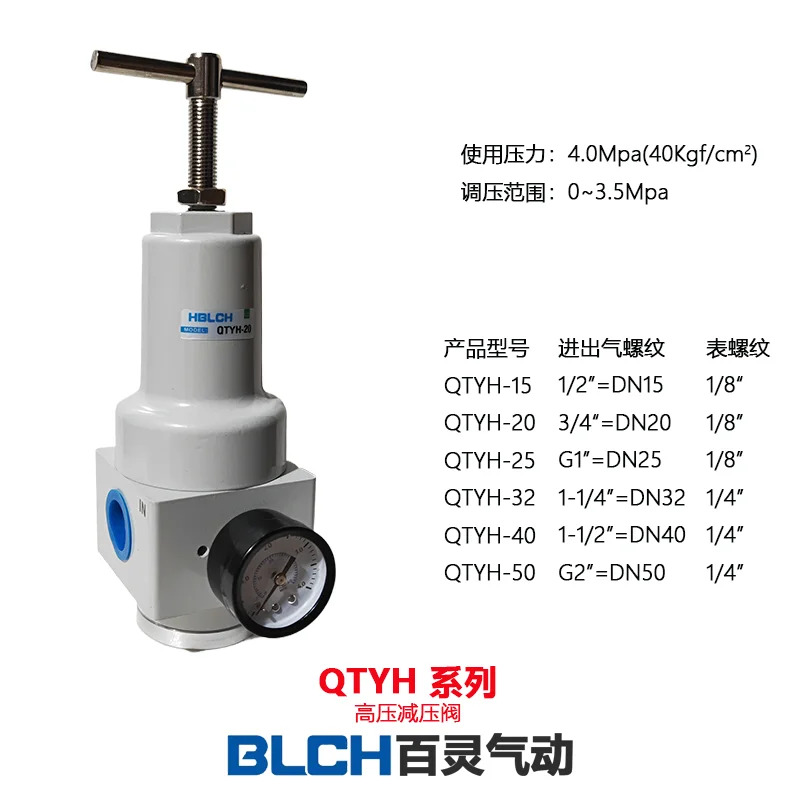 4. 0Mpa 고압 감압밸브 QTYH-15 a-ir 조절 QTYH-20 QTYH-25 알루미늄