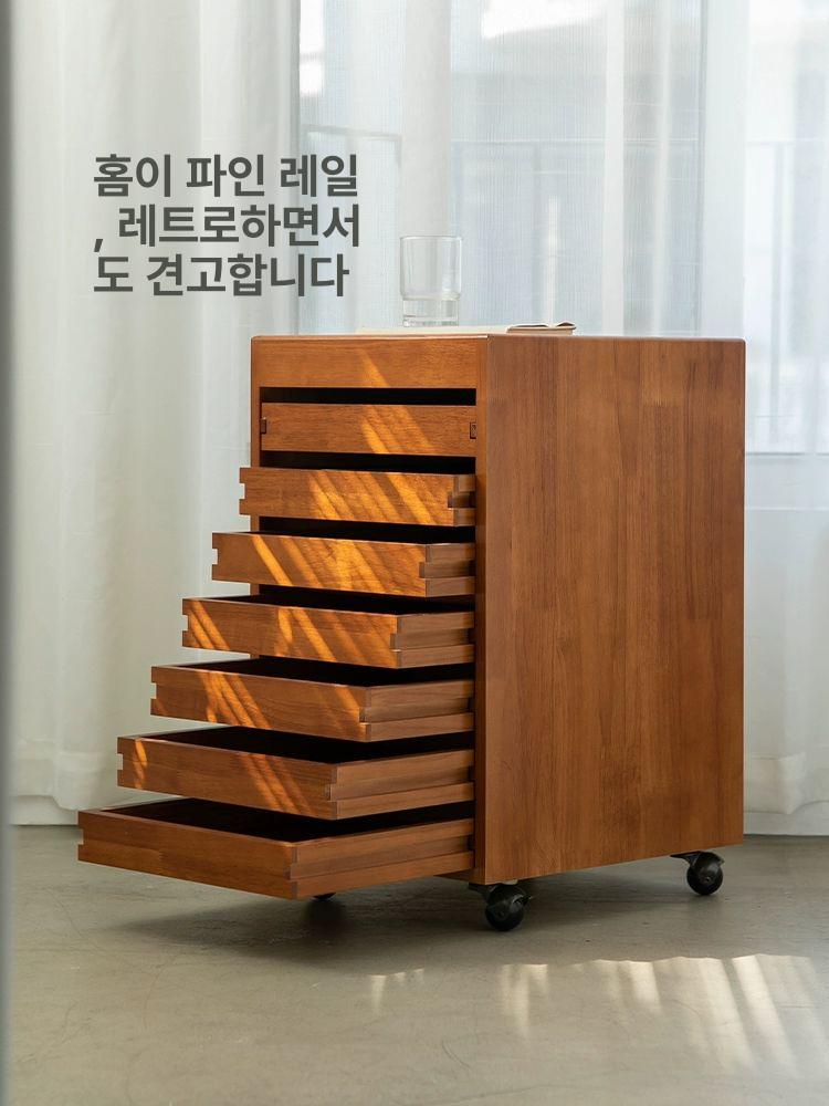 지류함 원목 서랍장 서류 사무실 보관함 수납장 우드 서재 같이 미술 슬림 다용도 캐비닛 - 상세 이미지 3