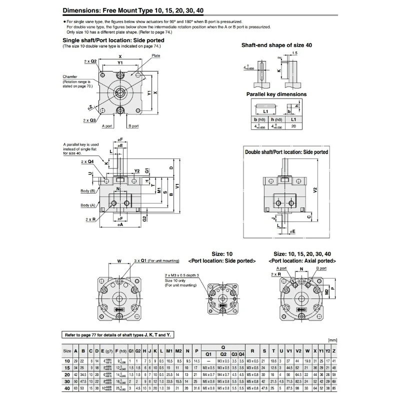 CRBU2 CDRBU2W 로터리 액추에이터/베타입 프리 마운트 타입 CRBU2W/CDRBU2W10/15/20/30/40-90SZ/180SZ