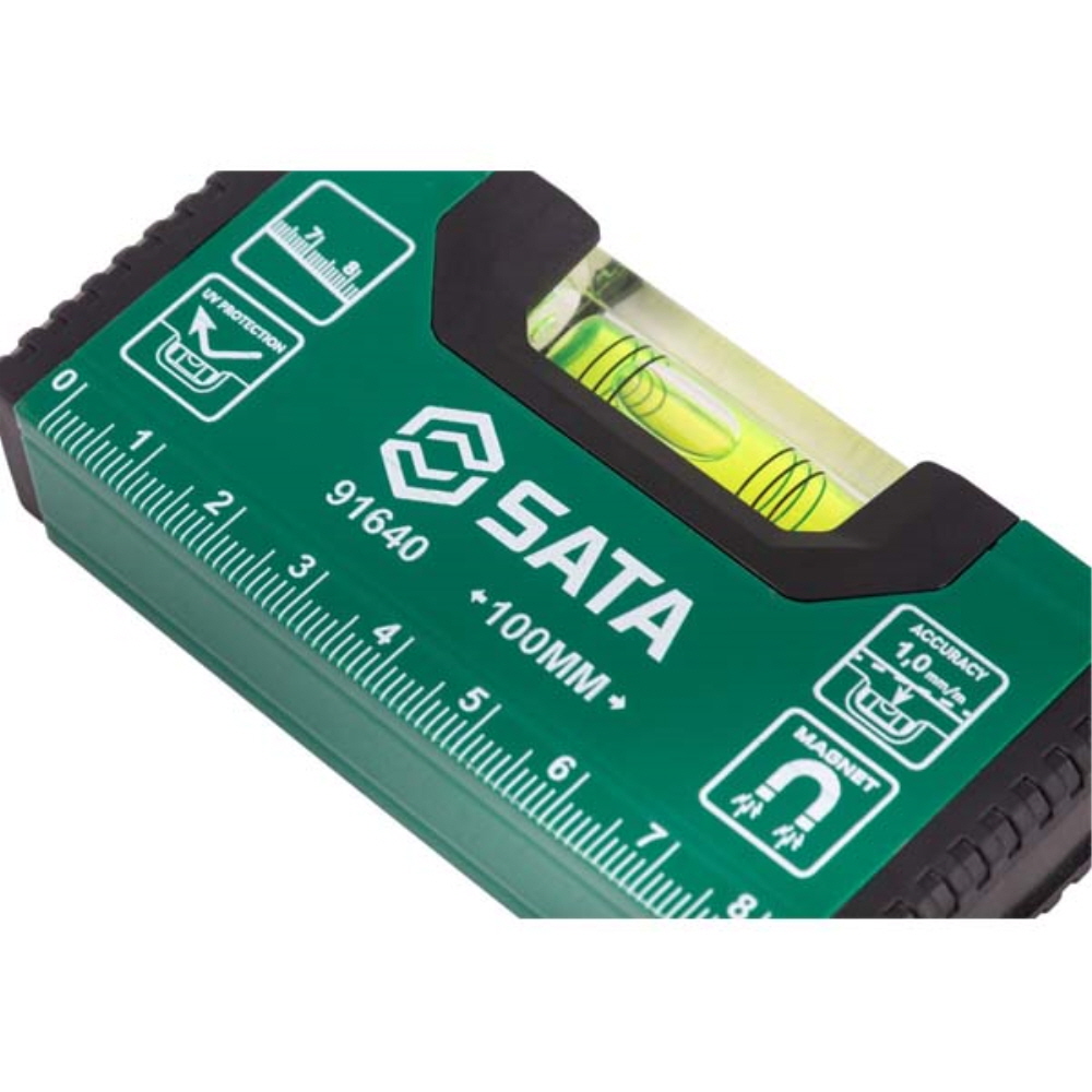 사타 SATA 고강도 자석 수평자 100mm 91640 수직 경사 수평계 - 상세 이미지 3