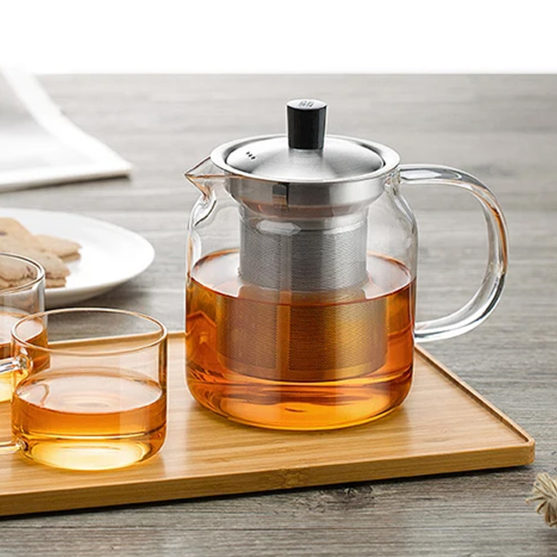 티팟 티포트 세트 내열 유리 차주전자 스텐 필터 700ml 이미지 6