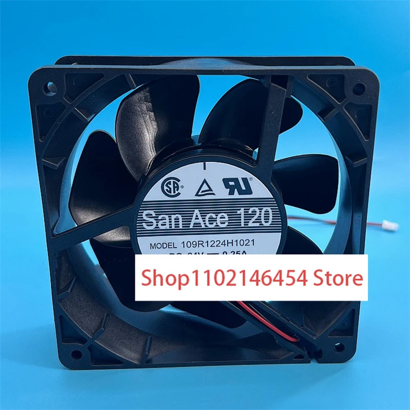 산요 109R1224H1021 DC 24V 0.25A 12038 mm 2선식 냉각팬1개