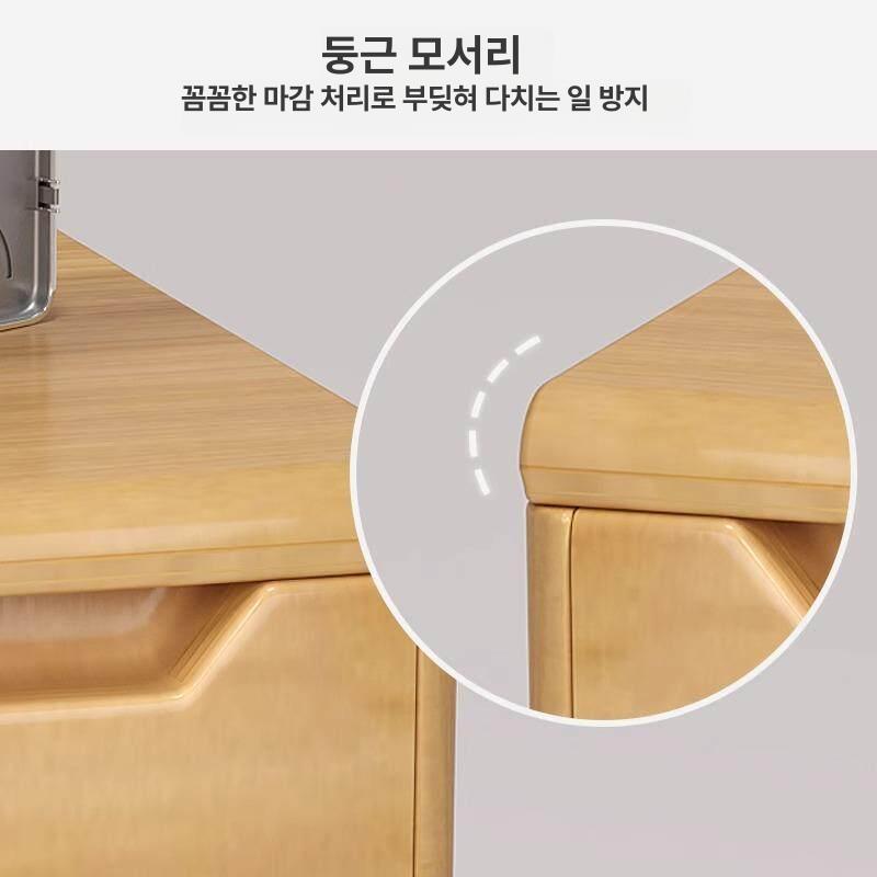 미니 협탁 원목 틈새장 수납장 수납 거실 모던 침대 우드 사이드테이블 고무나무 서랍장 - 상세 이미지 4