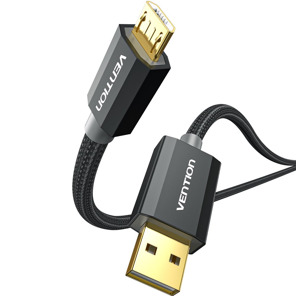 벤션 메탈쉘 마이크로 5핀 to USB 케이블 CAD-N 블랙, 1개, 1m - 상품 이미지