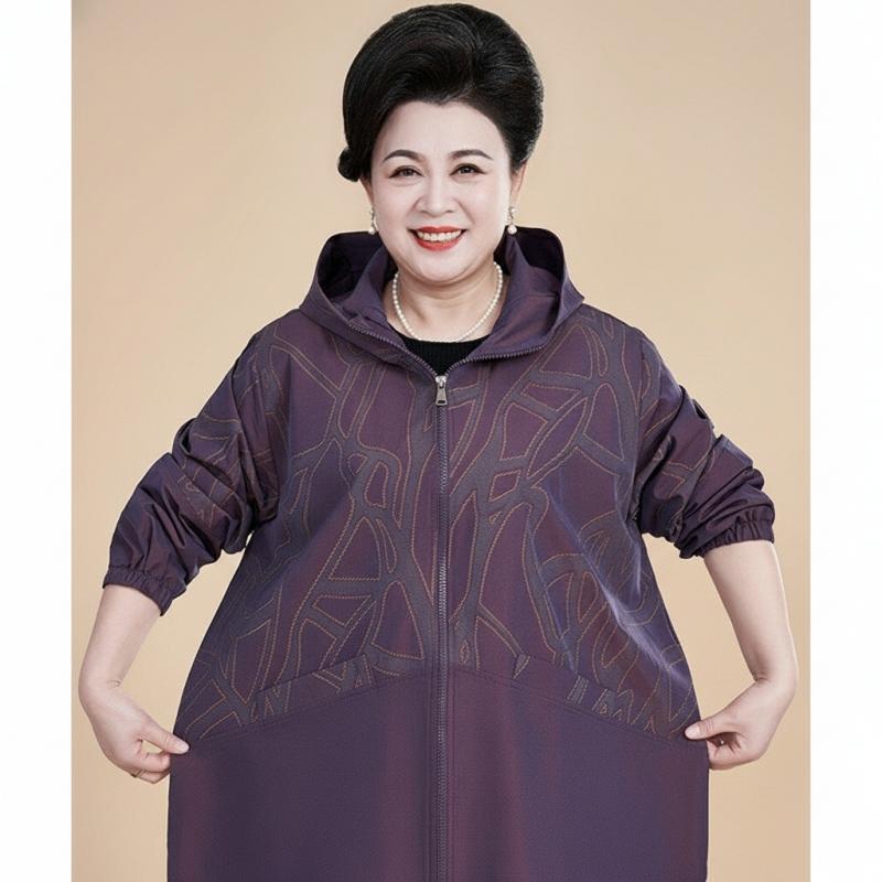 중년 여성 봄 자켓 엄마 점퍼 50대 60대 빅사이즈 외투 상의 - 상세 이미지 4